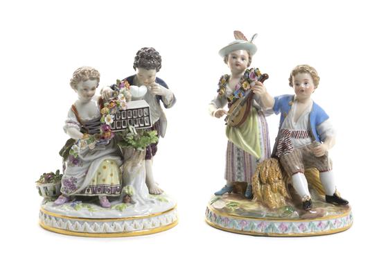 Two Meissen Porcelain Figural Groups