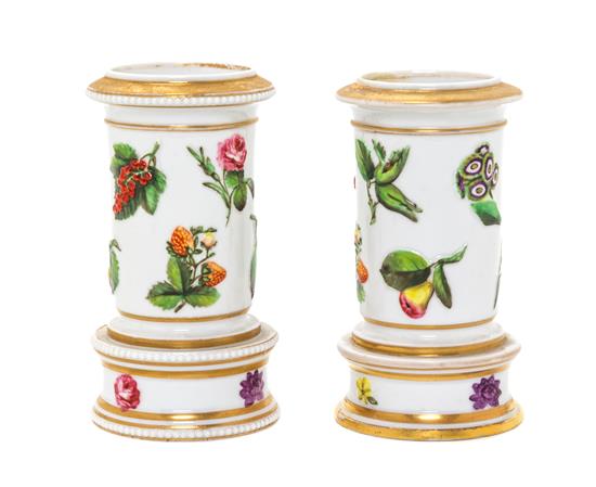 A Pair of Spode Porcelain Spill Vases 19th century