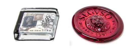 Two Glass Paperweights comprising a Seguso Murano glass paperweight