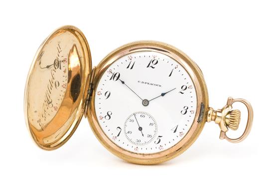 A Gold Tone Mechanical Pocket Watch