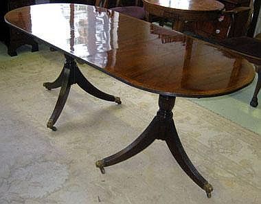 DINING TABLE, Regency design flame mahogany and
