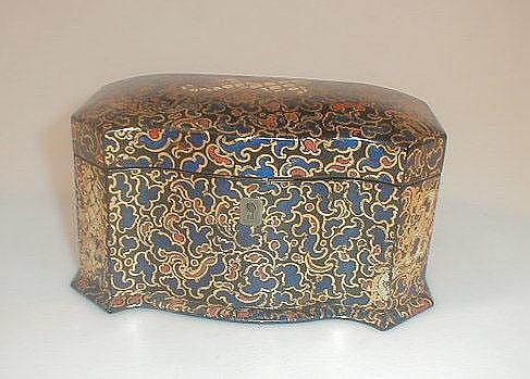 A Jennens & Bettridge papier maché serpentine tea