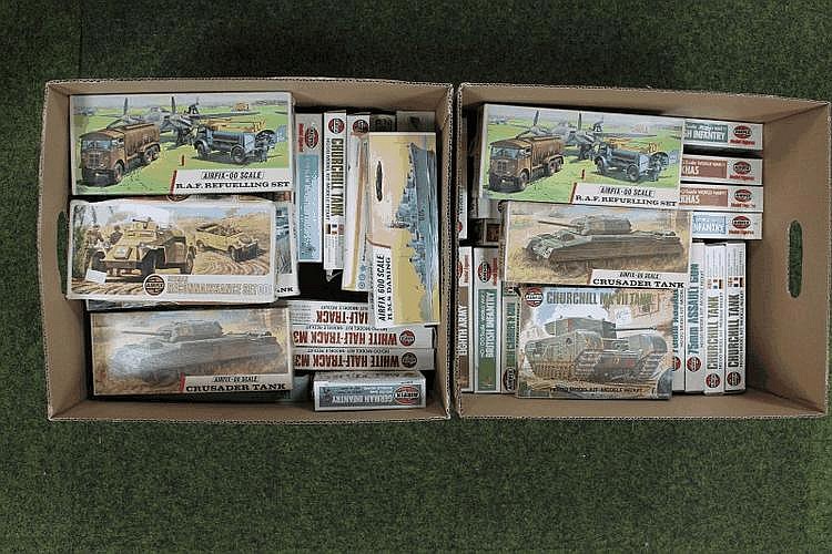Various Airfix kit models and 00 scale soldier