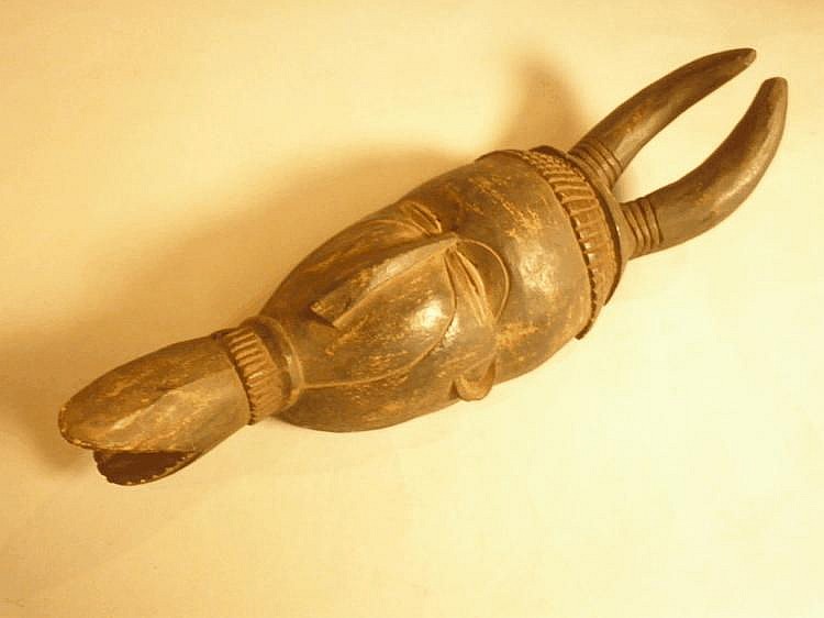 Tribal Art. A Nigerian cow face dance mask, 50cm