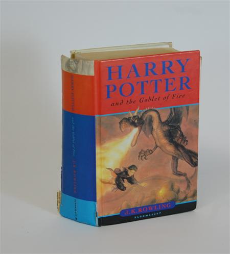 Rowling, J.K., Harry Potter and the goblet of fire. London: Bloomsbury, 2000. First edition, 8vo, inscribed by the author on half title...