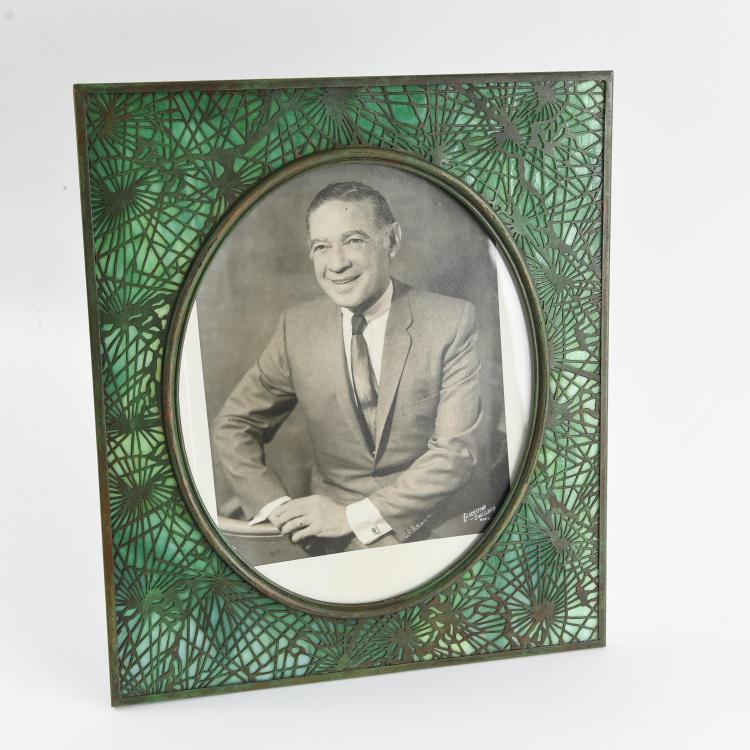 TIFFANY STUDIOS GLASS & BRONZE PINE NEEDLE FRAME