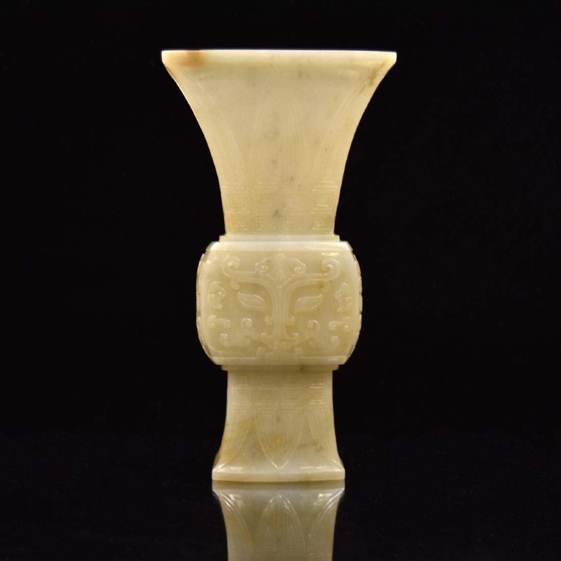 Chinese jade gu vase