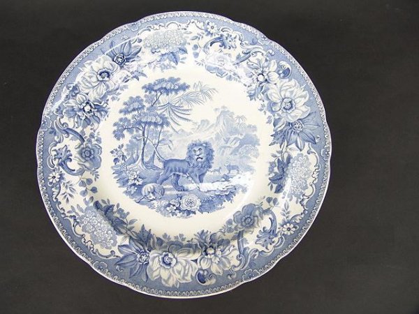 127: SPODE BLUE TRANSFER AESOP'S TRANSFERWARE PLATE