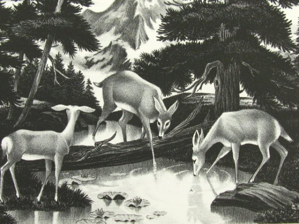 PENCIL SIGNED LITHO BY RUSSELL SHERMAN AT THE BROOK
