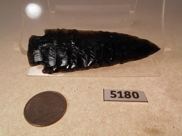 Obsidian arrowhead