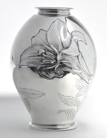 20th century Chinese silver bulbous form vase