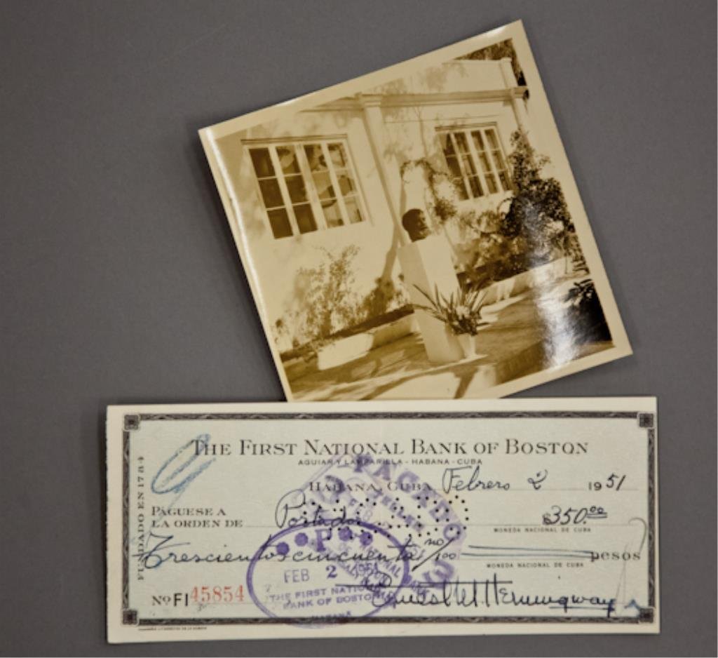 Hemingway Photograph & Signed Check