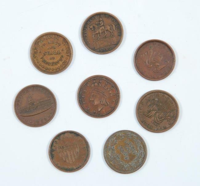 (8) Civil War Era Tokens