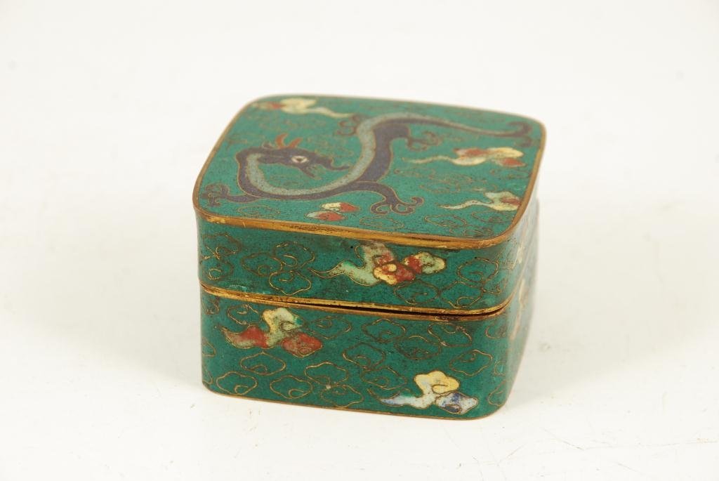 Cloissonne box with dragon motif