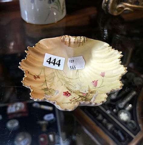 Royal Worcester hand painted blush ivory shell
