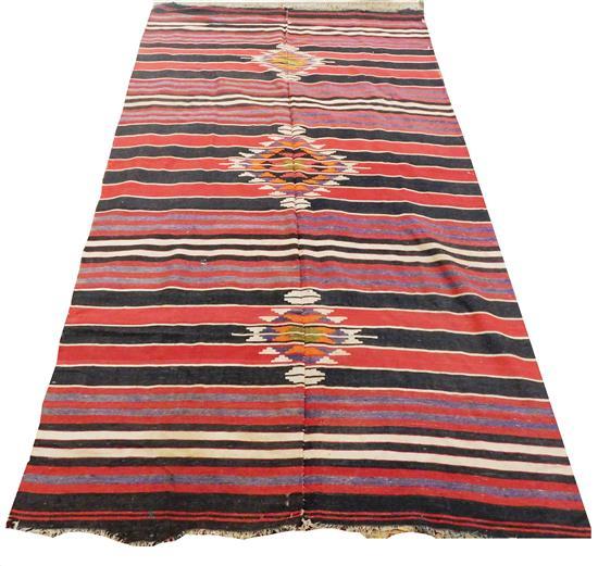 RUG: Semi-Antique Persian Kilim hand woven carpet