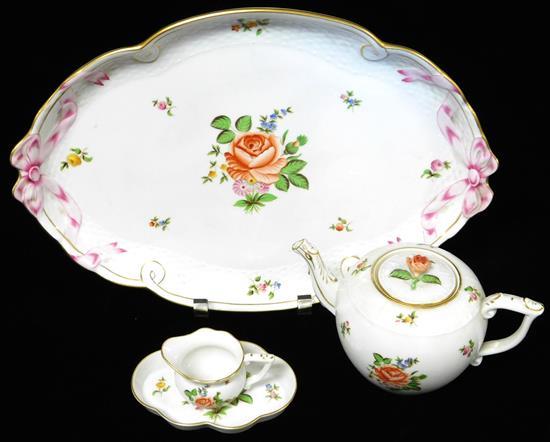 Herend porcelain 'Petit Bouquet de Rose," four pieces