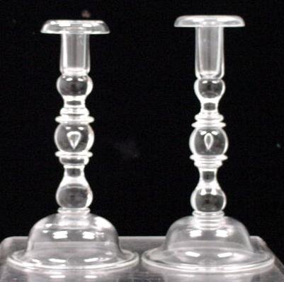 217: PR STEUBEN CRYSTAL BALUSTER CANDLESTICKS