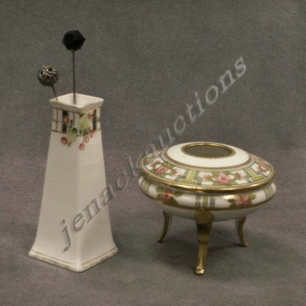 1222: LOT (2) HAND PAINTED NIPPON PORCELAIN