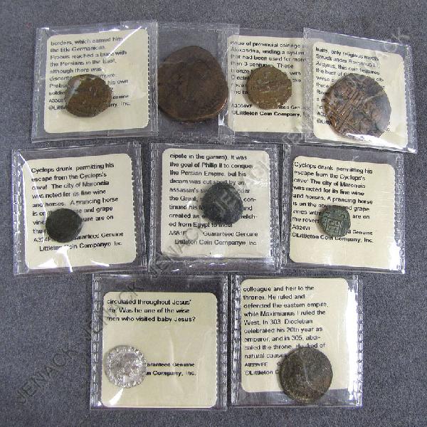 8: LOT (9) ASSORTED ANCIENT COINS