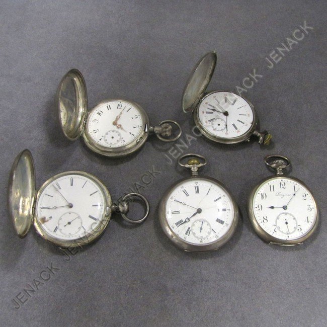 10: LOT (5) ASSORTED VINTAGE POCKET WATCHES