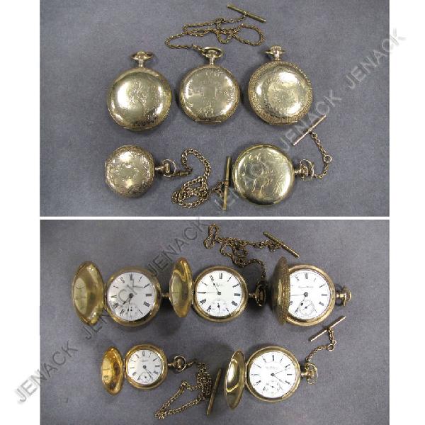 80: LOT (5) ASSORTED VINTAGE POCKET WATCHES