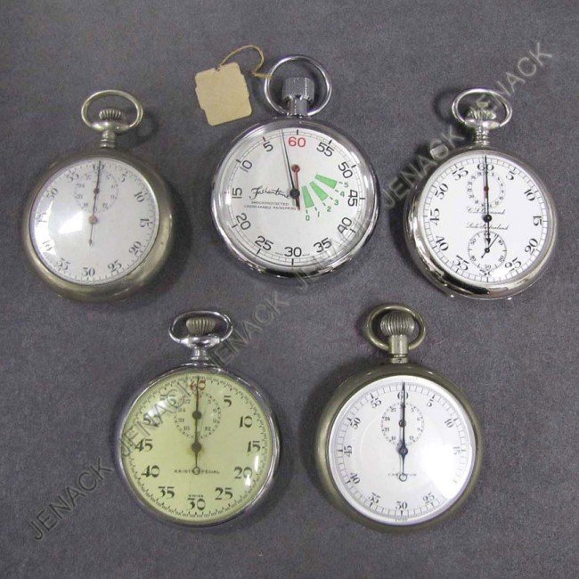 28: LOT (5) ASSORTED VINTAGE STOP WATCHES