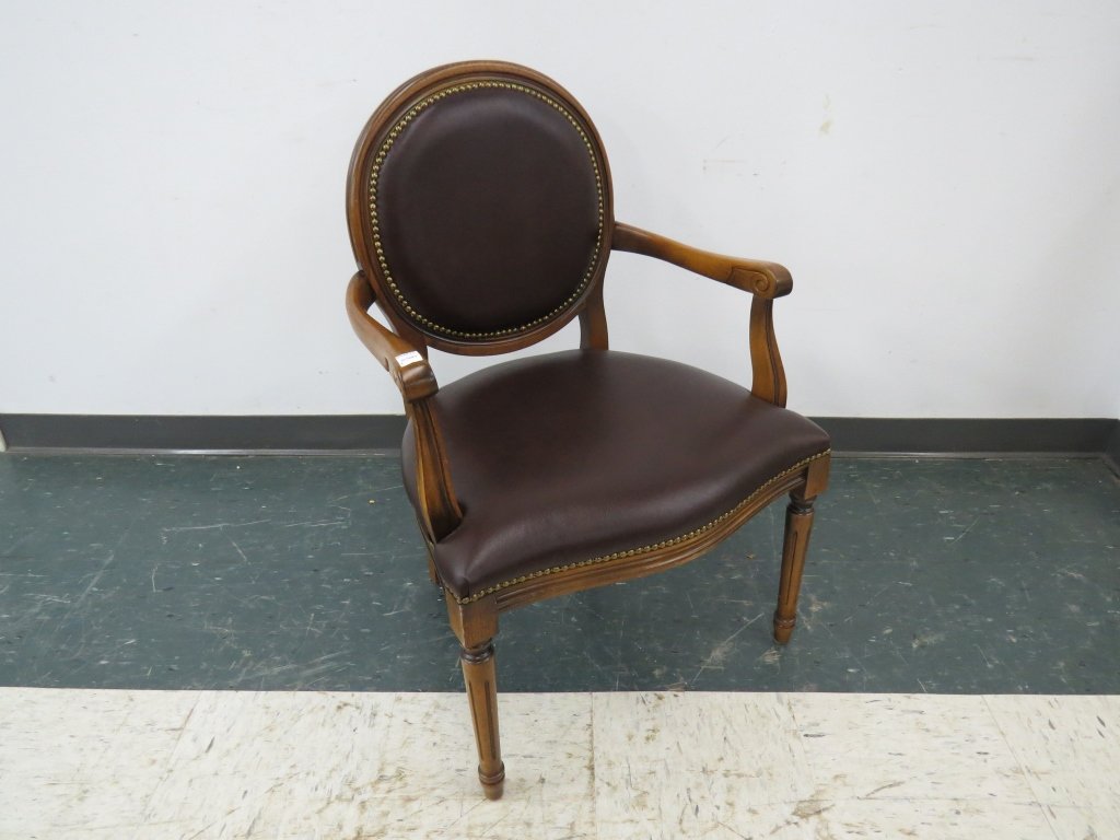 FRENCH LOUIS XVI STYLE FRUITWOOD ARMCHAIR