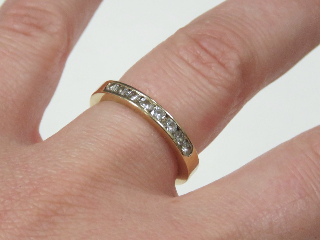14K YELLOW GOLD, DIAMOND CHANNEL SET RING