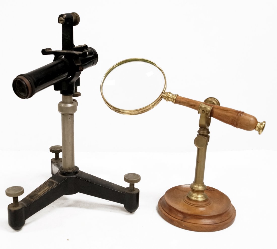 LOT (2) MAGNIFYING INSTRUMENTS INCLUDING STAND MOUNTED