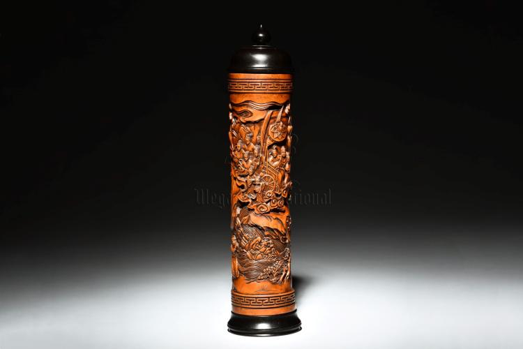HUANGYANGMU WOOD CARVED INCENSE HOLDER