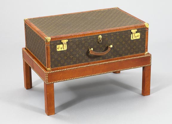 Louis Vuitton Gold-Stenciled Canvas Pullman Suitcase
