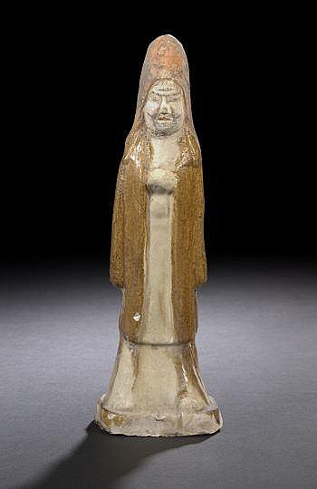 Chinese Partial Glazed Pottery Tomb Figure