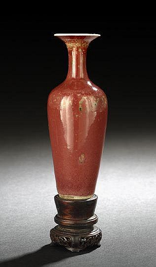 Chinese Peachbloom-Glazed Porcelain Amphora Vase,
