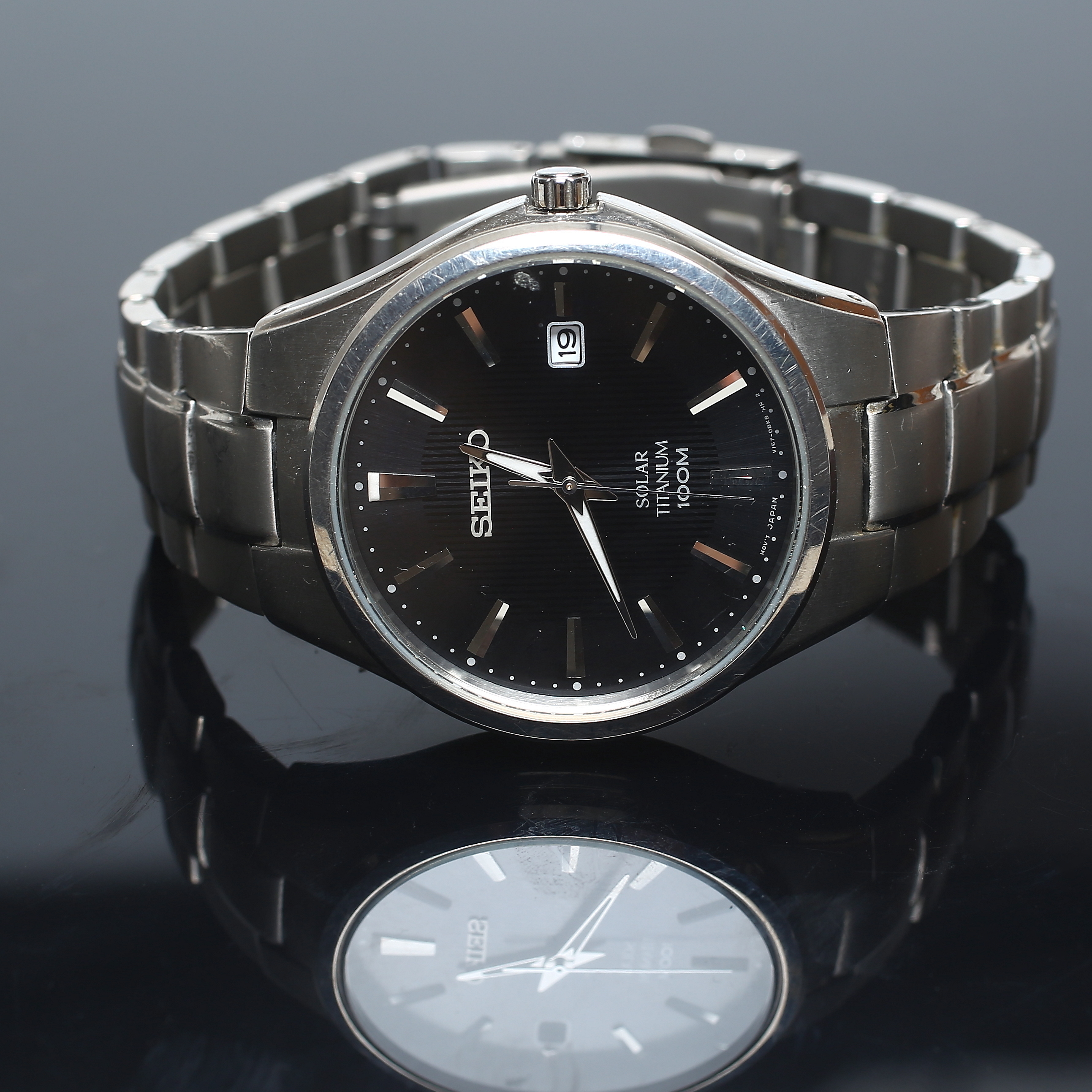 ARMBANDSUR, Seiko Solar Titanium 100m.