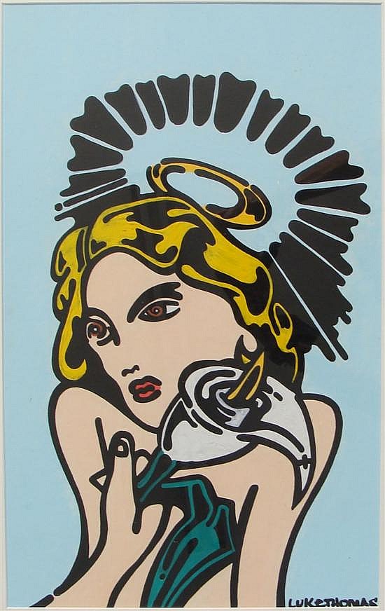 Luke Thomas Madonna Acrylic & fibre tipped pen on paper
