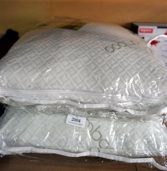 Two bamboo memory foam pillows