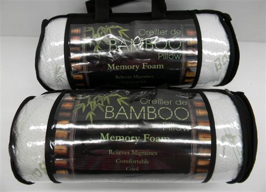 Two bamboo memory foam pillows