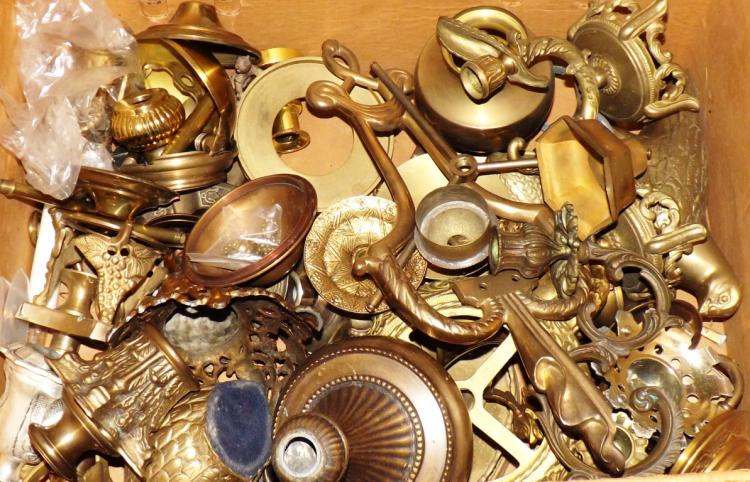 Box Lot-Brass Lamp Parts and Accessories