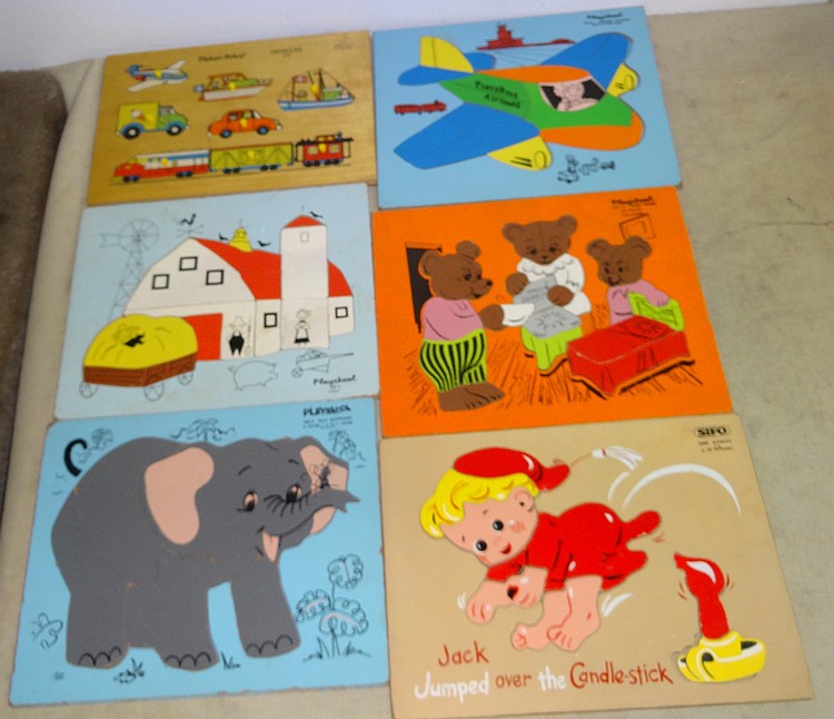 Lot of 9 Vintage Playskool Childrens Puzzles