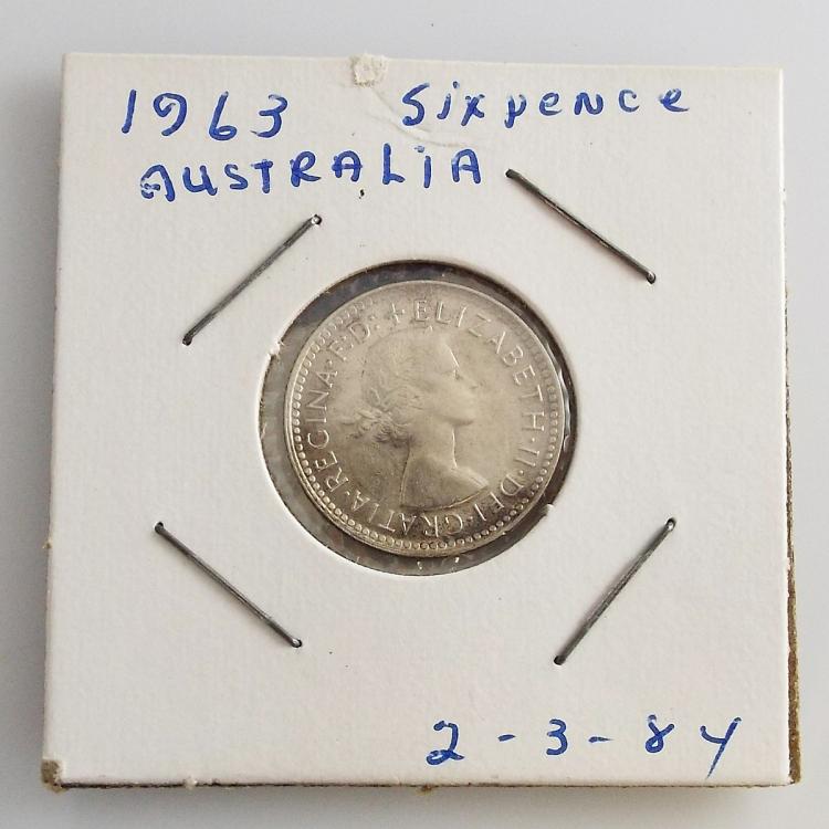 1963 Silver Sixpence Australian Coin