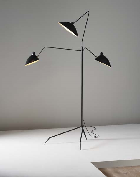 Rare three-arm floor lamp, Ca. 1952 – Serge Mouille