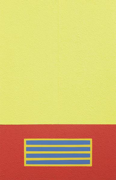 Two Yellow Cells, Horizontal Prison, 2004 – Peter Halley