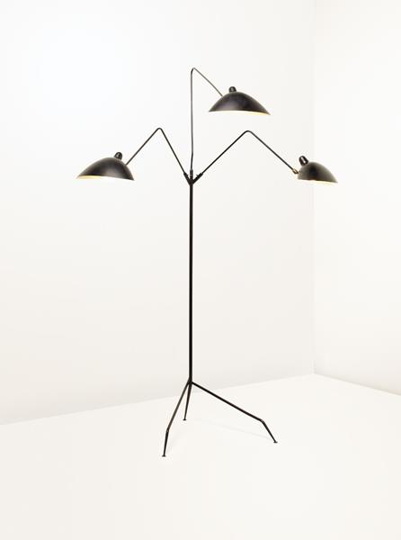 Rare three-arm floor lamp, Ca. 1958 – Serge Mouille