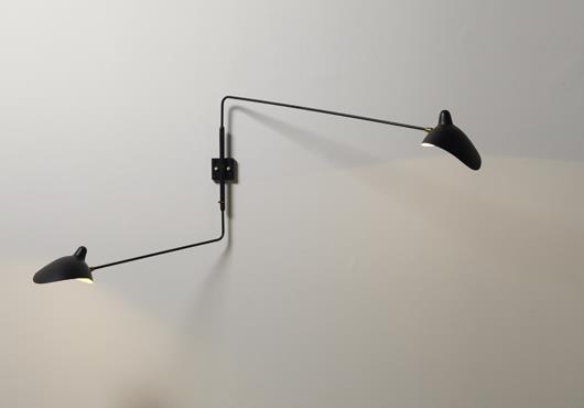 Two-arm “Appliqué Murale” wall light, Ca. 1953 – Serge Mouille