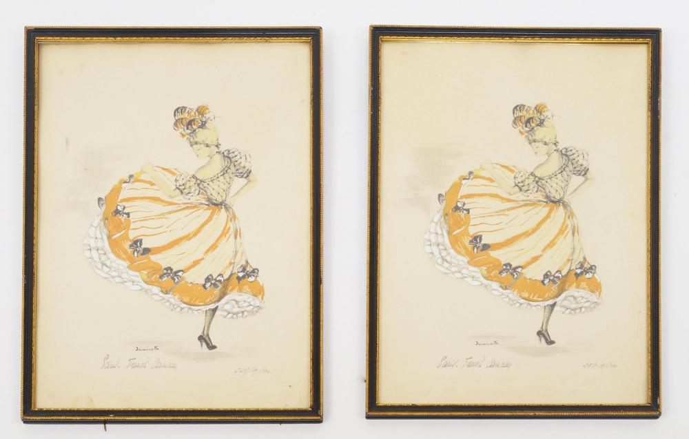 Two limited edition hand coloured prints by Janicotte, depicting a