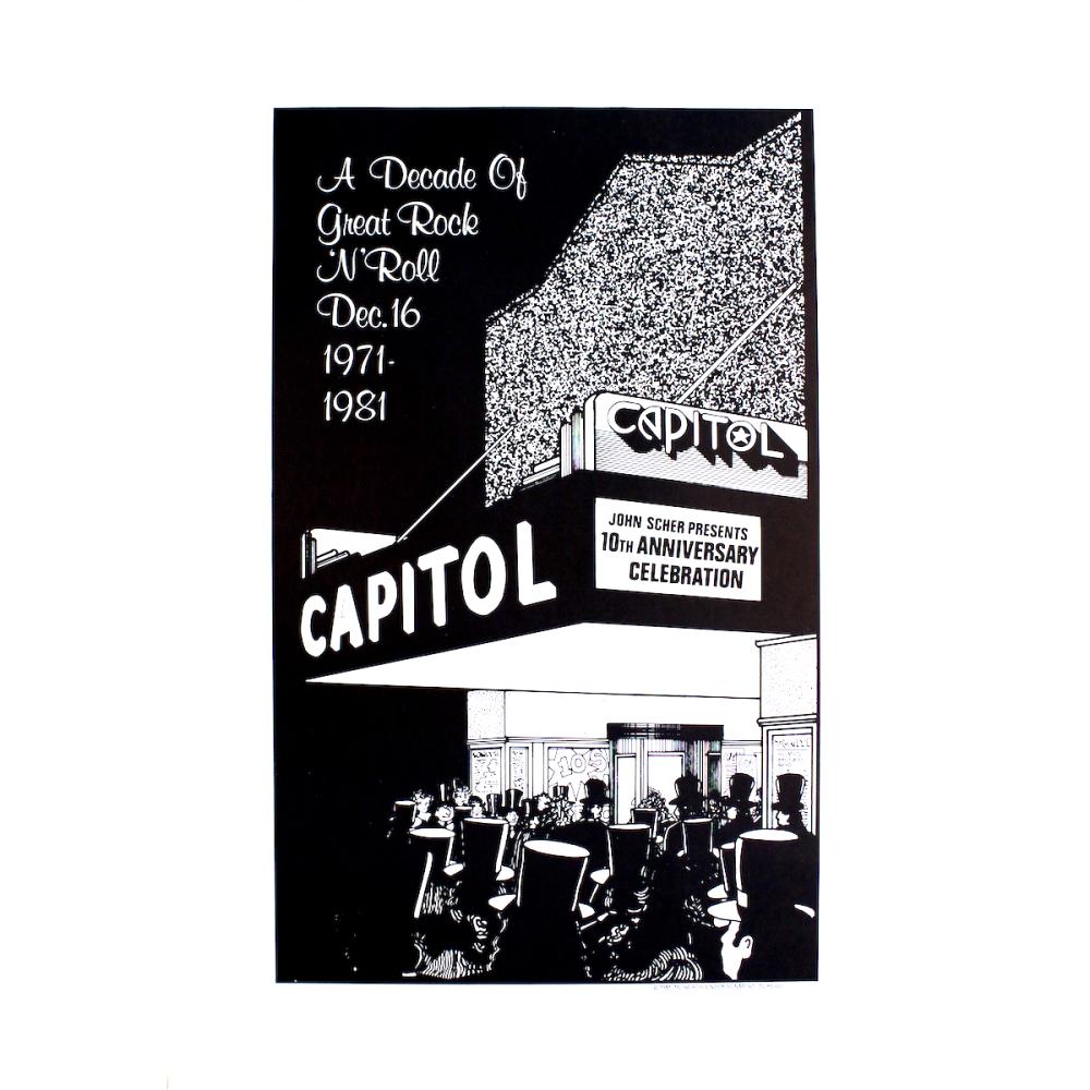 Capitol Theatre - 10th Anniversary - 1981 Concert Poster