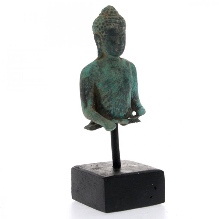 Antique Buddha Bronze Bust Sculpture.