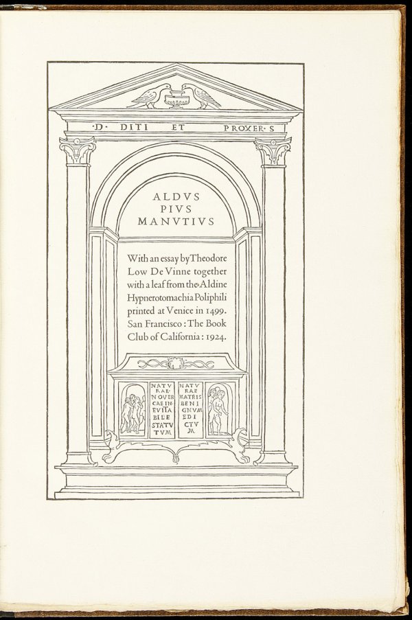 333: Aldus Pius Manutius - Grabhorn Leaf Book