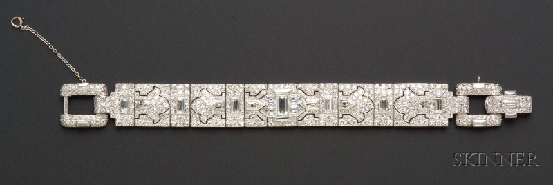 Art Deco Platinum and Diamond Bracelet, Cartier